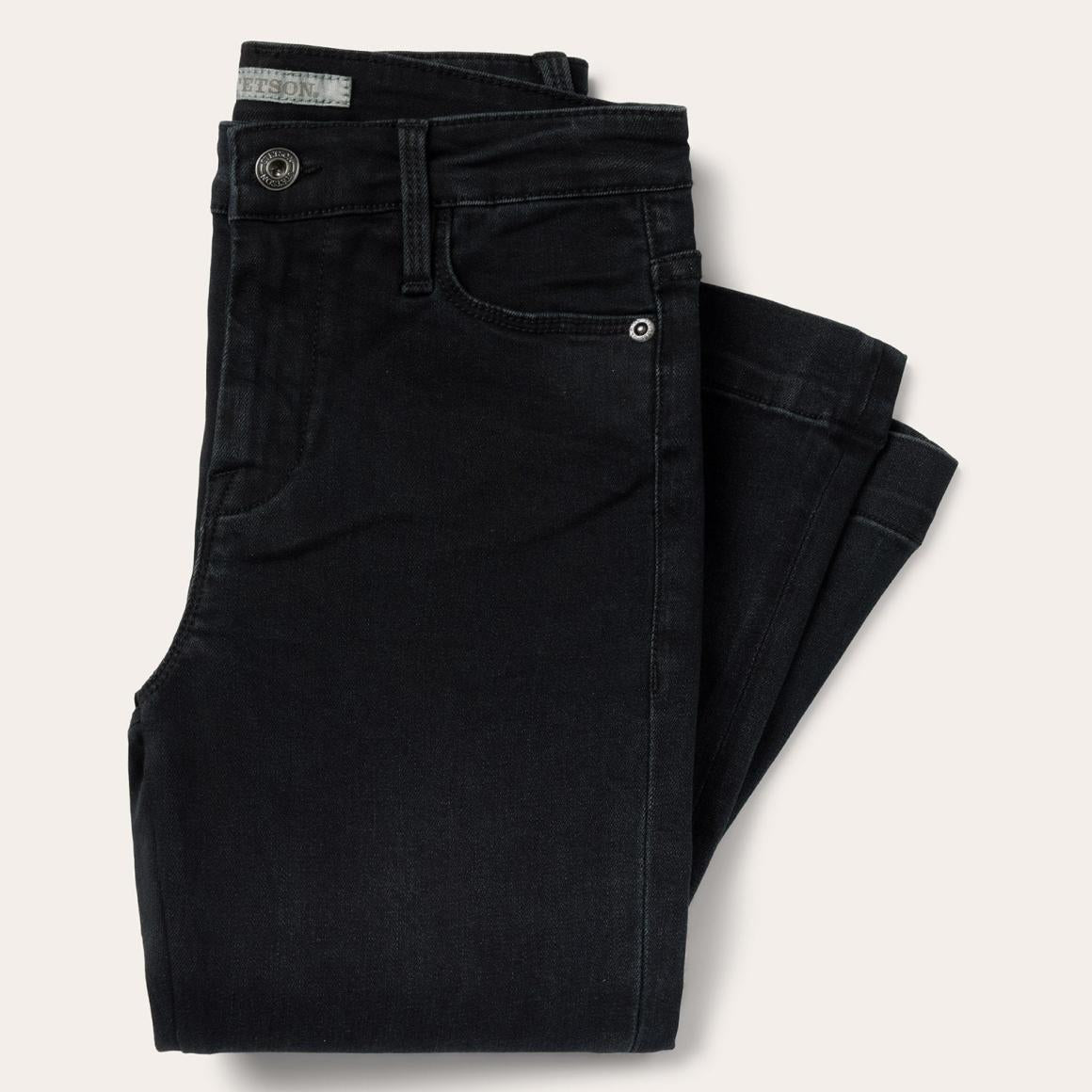 921 High Rise Flare Jeans Black Women Stetson Denim