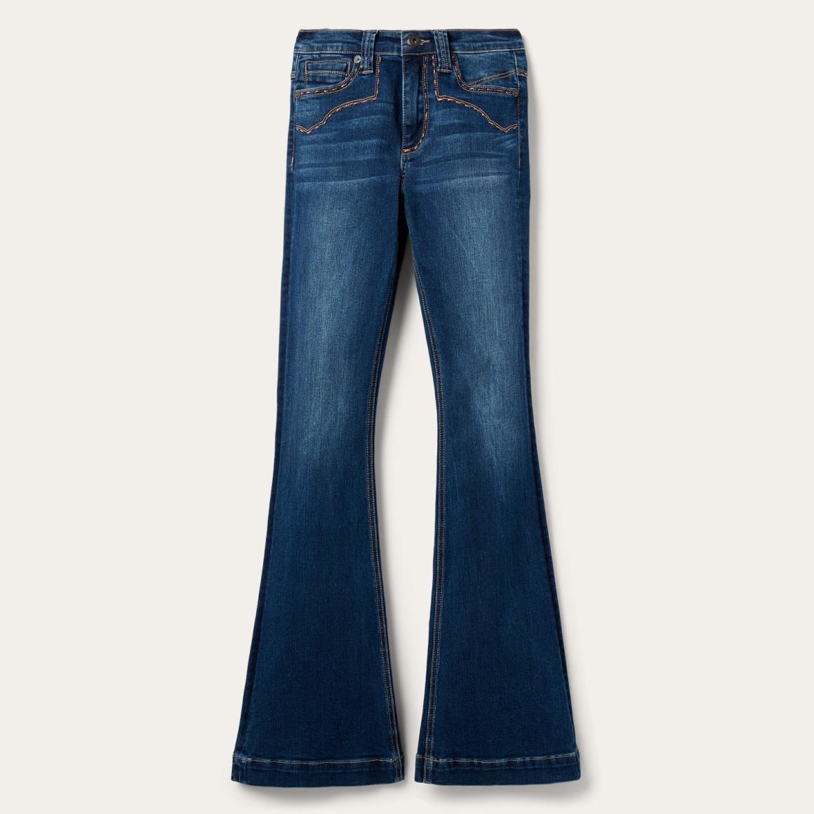921 High Rise Flare Jeans Blue Women Stetson Denim