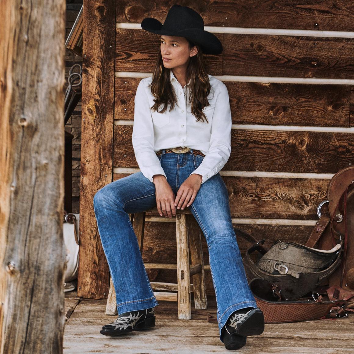 921 High Rise Flare Jeans Blue Women Stetson Denim