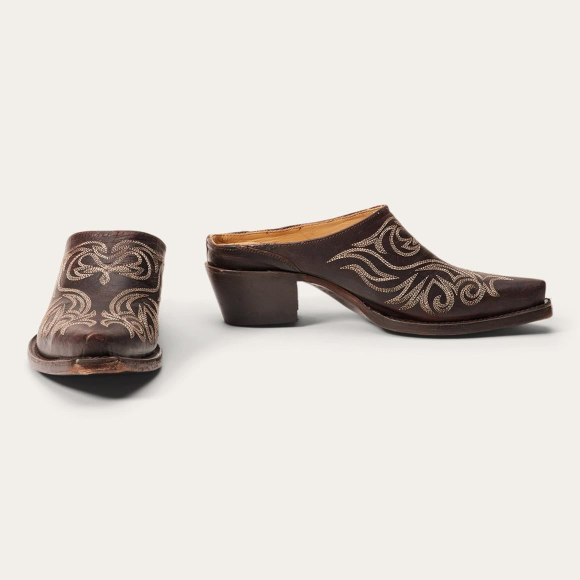 Adley Vintage Finished Leather Mules Brown Women Stetson Mules