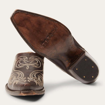 Adley Vintage Finished Leather Mules Brown Women Stetson Mules