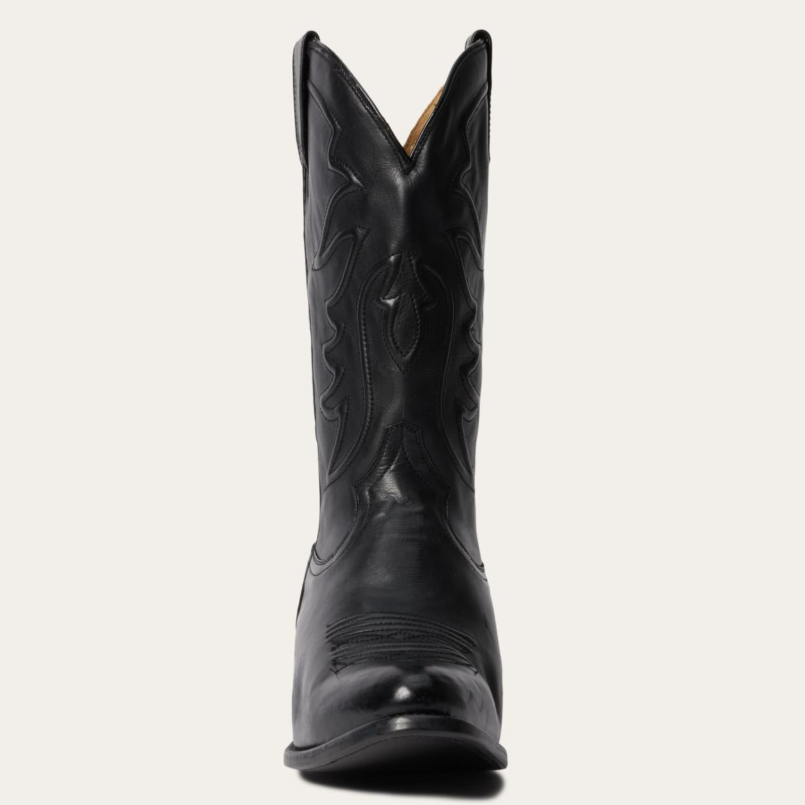 Ames Corded & Burnished Leather Boot Black Men Stetson Western