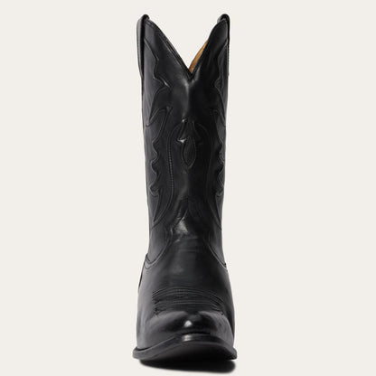 Ames Corded & Burnished Leather Boot Black Men Stetson Western