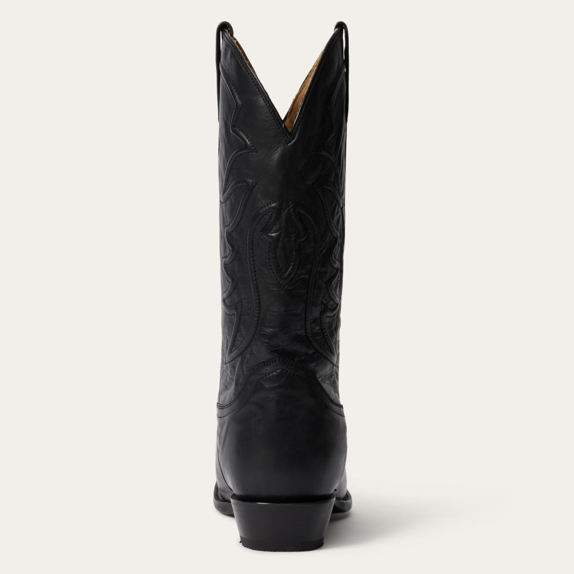 Ames Corded & Burnished Leather Boot Black Men Stetson Western