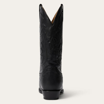 Ames Corded & Burnished Leather Boot Black Men Stetson Western