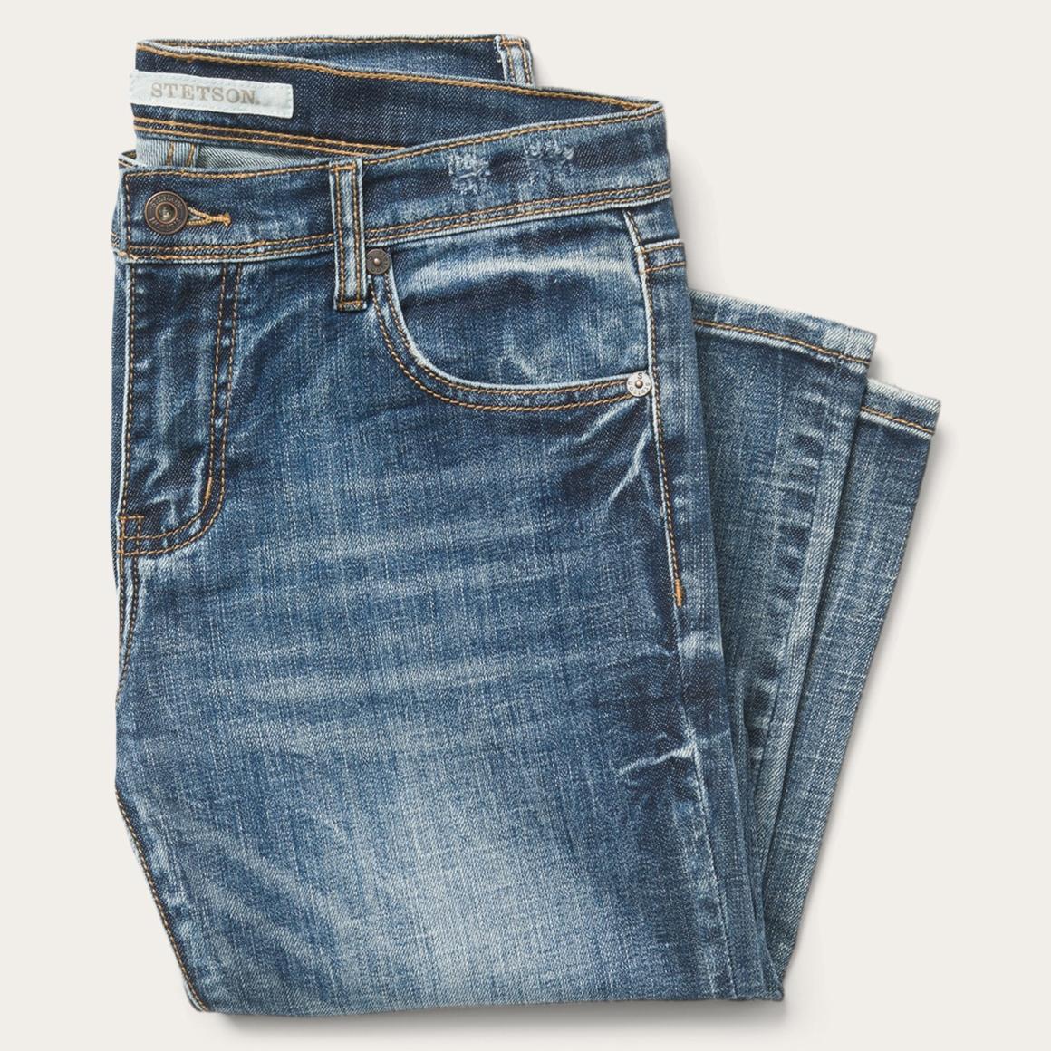 Ankle-Length Boyfriend Fit Jean Blue Women Stetson Denim