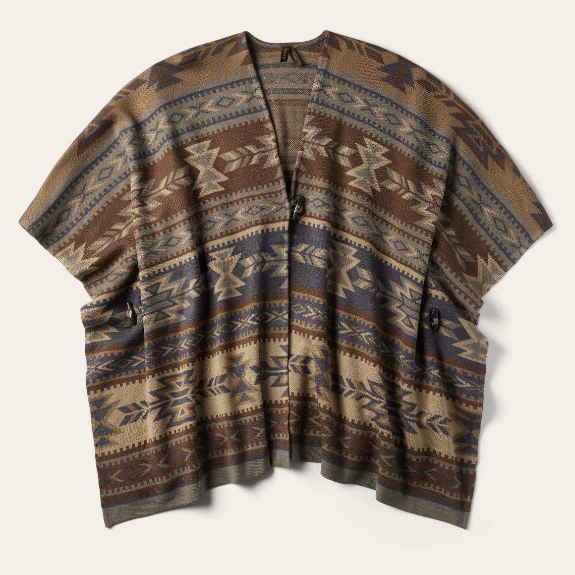Aztec Print Sweater Poncho Multi Women Stetson Sweaters
