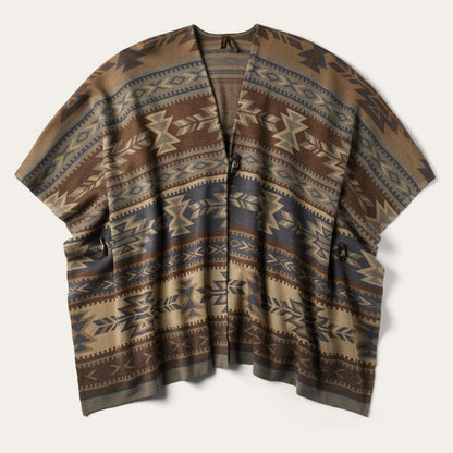 Aztec Print Sweater Poncho Multi Women Stetson Sweaters