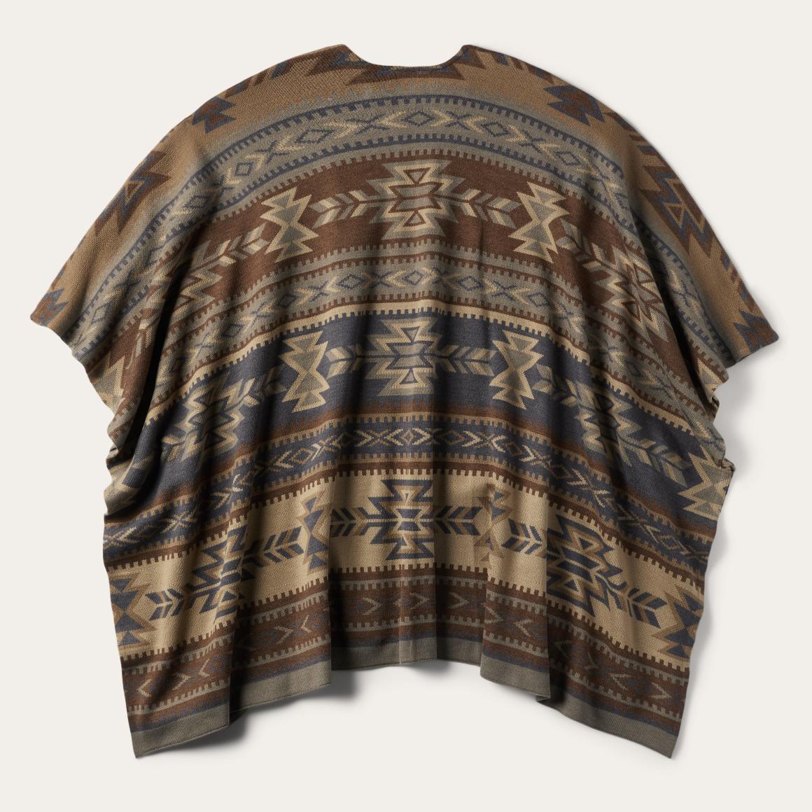 Aztec Print Sweater Poncho Multi Women Stetson Sweaters