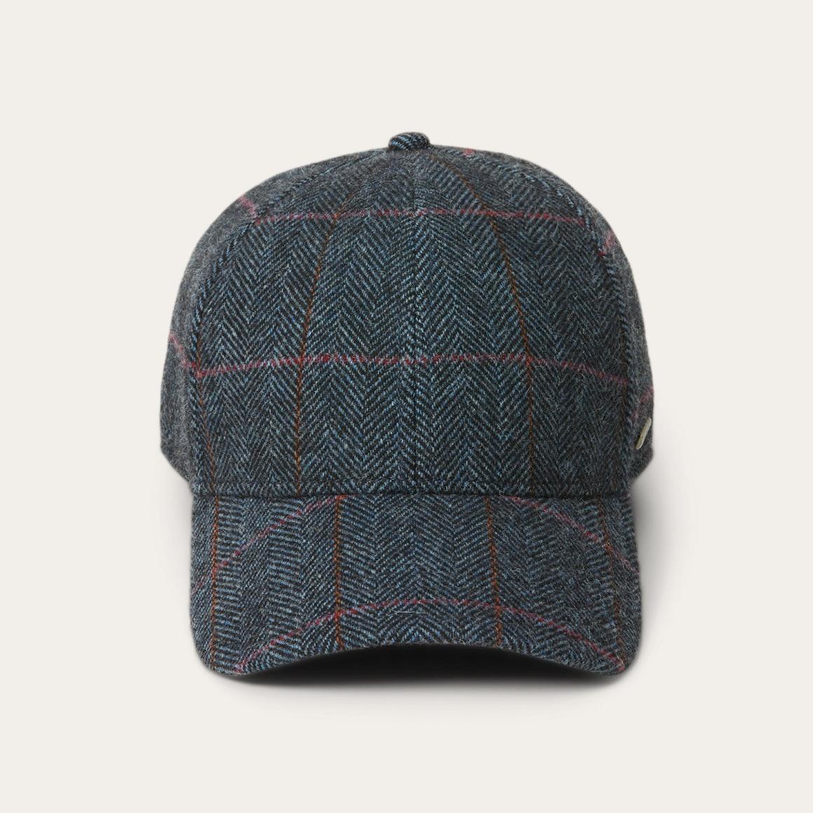 Baseball Cap Wool Blue Herringbone Men/Women Stetson Caps & Truckers