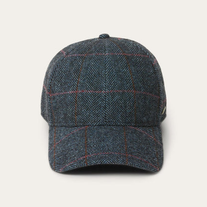 Baseball Cap Wool Blue Herringbone Men/Women Stetson Caps & Truckers