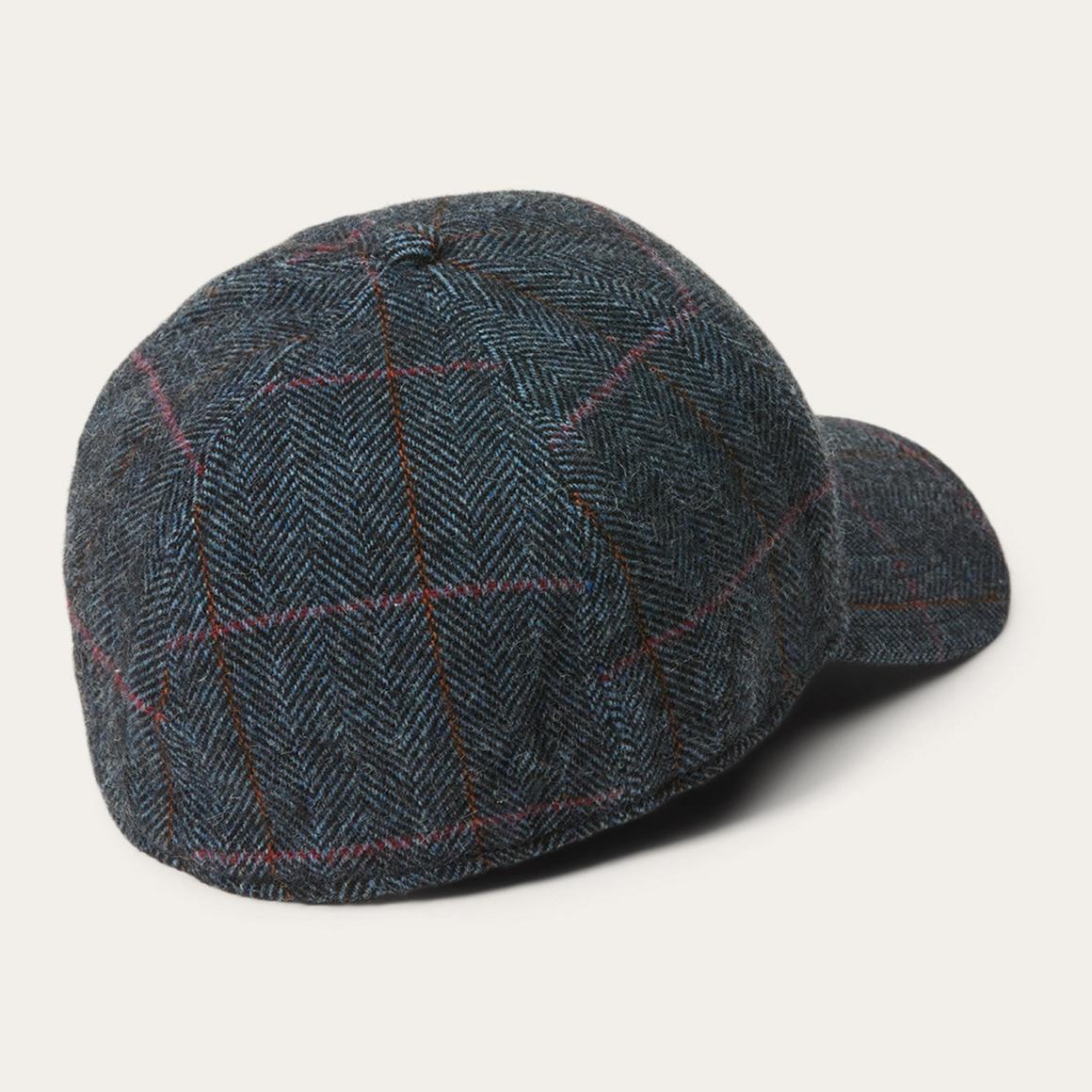Baseball Cap Wool Blue Herringbone Men/Women Stetson Caps & Truckers