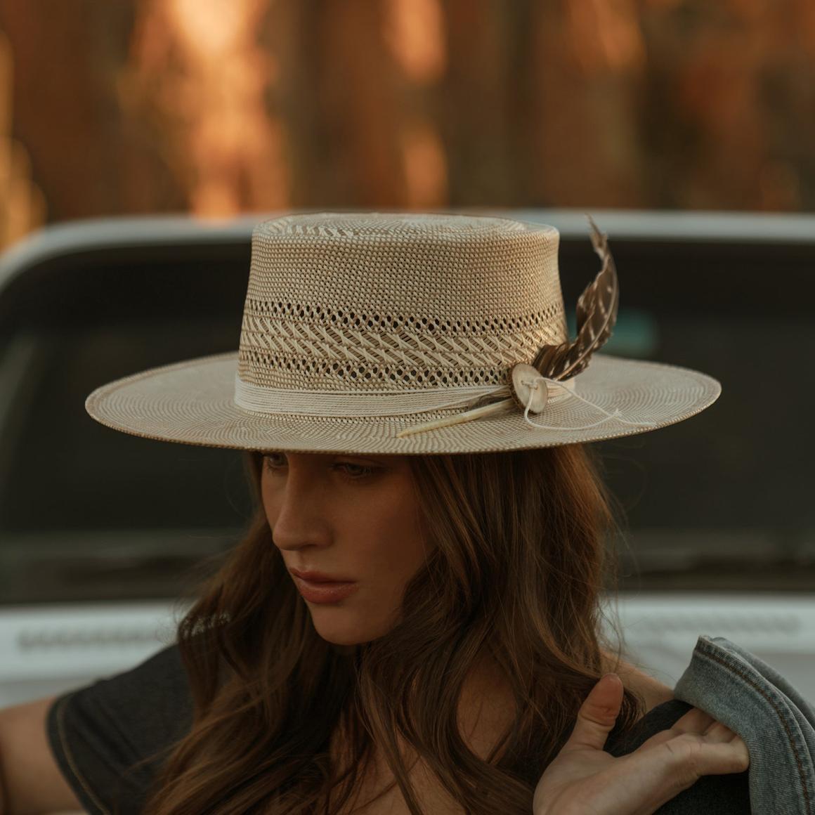 Batterson Straw Hat Ivory/tan Men/Women Stetson Fedora