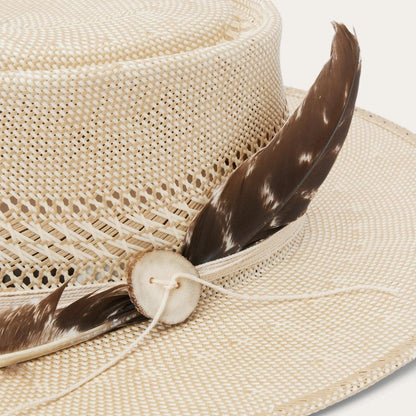 Batterson Straw Hat Ivory/tan Men/Women Stetson Fedora