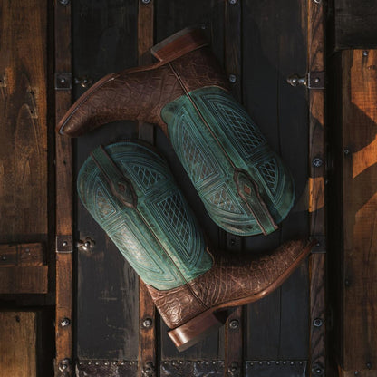 Big Horn Tobacco Alligator Cowboy Boot Brown Men Stetson Exotics