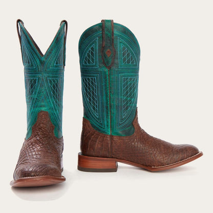 Big Horn Tobacco Alligator Cowboy Boot Brown Men Stetson Western
