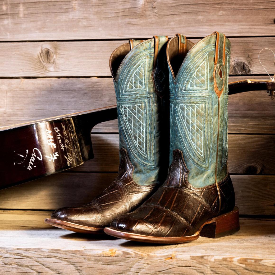Big Horn Tobacco Alligator Cowboy Boot Brown Men Stetson Western