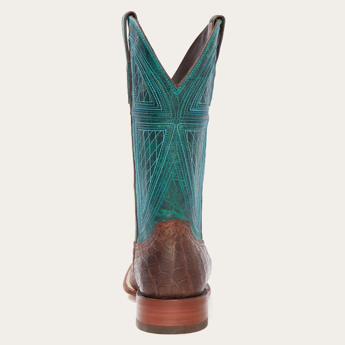 Big Horn Tobacco Alligator Cowboy Boot Brown Men Stetson Western