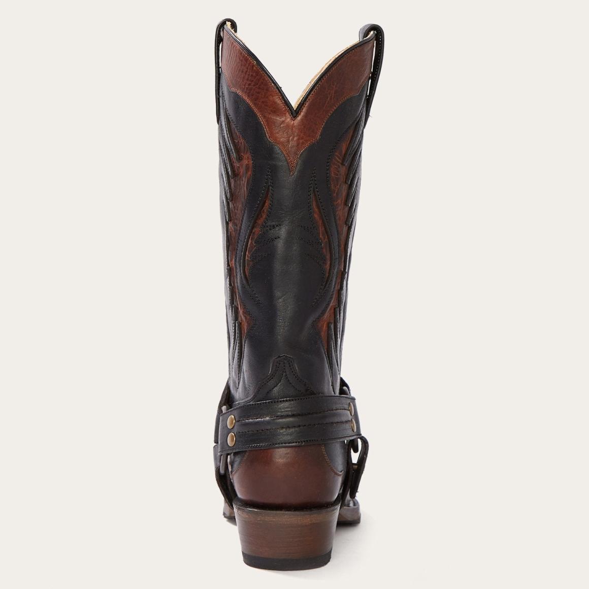 Biker Outlaw Oiled Leather Cowboy Boot Brown Men Stetson Western