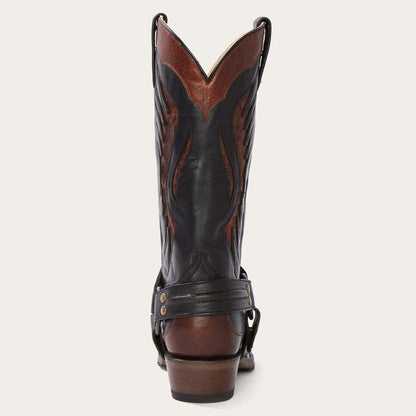 Biker Outlaw Oiled Leather Cowboy Boot Brown Men Stetson Western