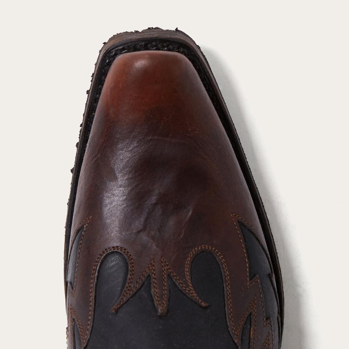 Biker Outlaw Oiled Leather Cowboy Boot Brown Men Stetson Western