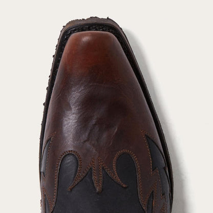 Biker Outlaw Oiled Leather Cowboy Boot Brown Men Stetson Western