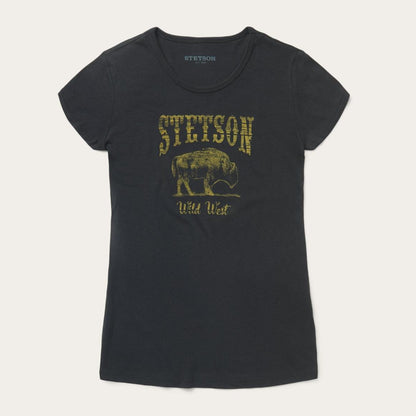 Bison Graphic Tee Black Women Stetson Tees