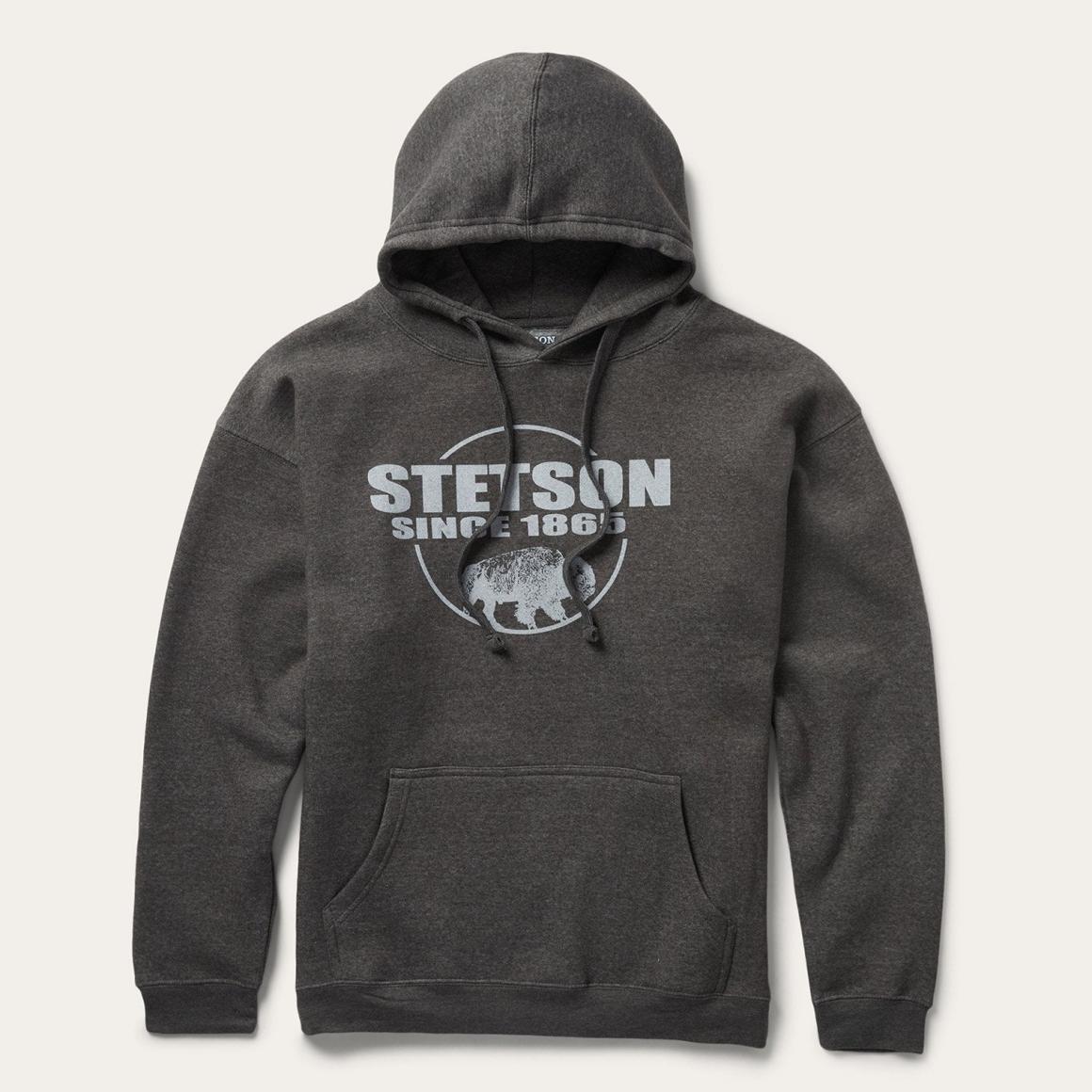 Bison Hoodie Grey Men Stetson Sweaters & Hoodies