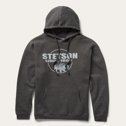Bison Hoodie Grey Men Stetson Sweaters & Hoodies
