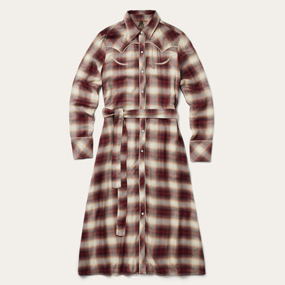 Black Cherry Plaid Shirt Dress Red Women Stetson Shirt Dresses