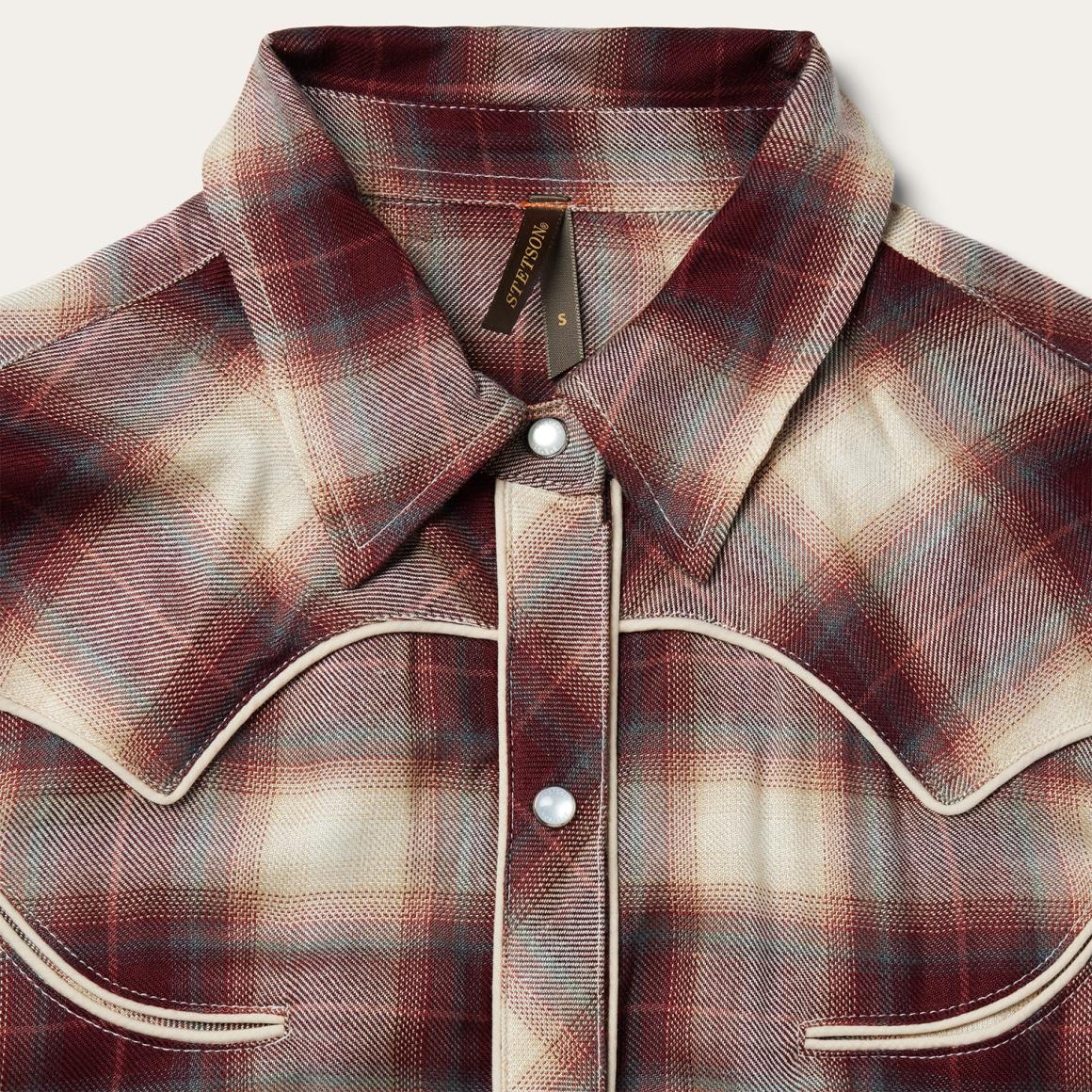 Black Cherry Plaid Shirt Dress Red Women Stetson Shirt Dresses