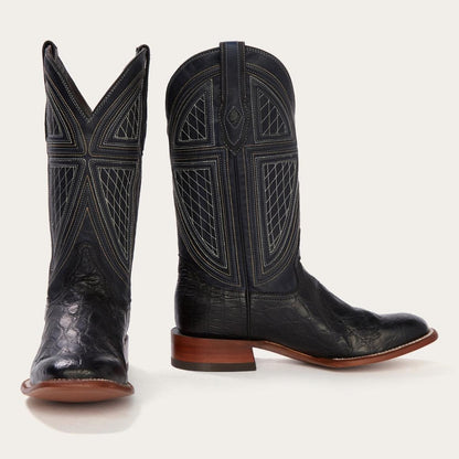 Black Falls Alligator Cowboy Boot Black Men Stetson Exotics