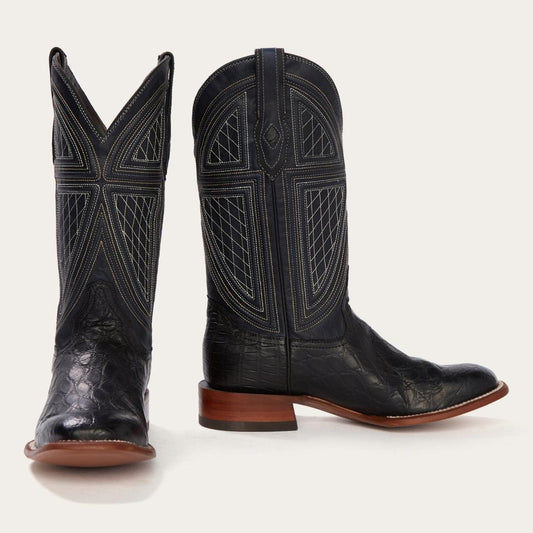 Black Falls Alligator Cowboy Boot Black Men Stetson Exotics