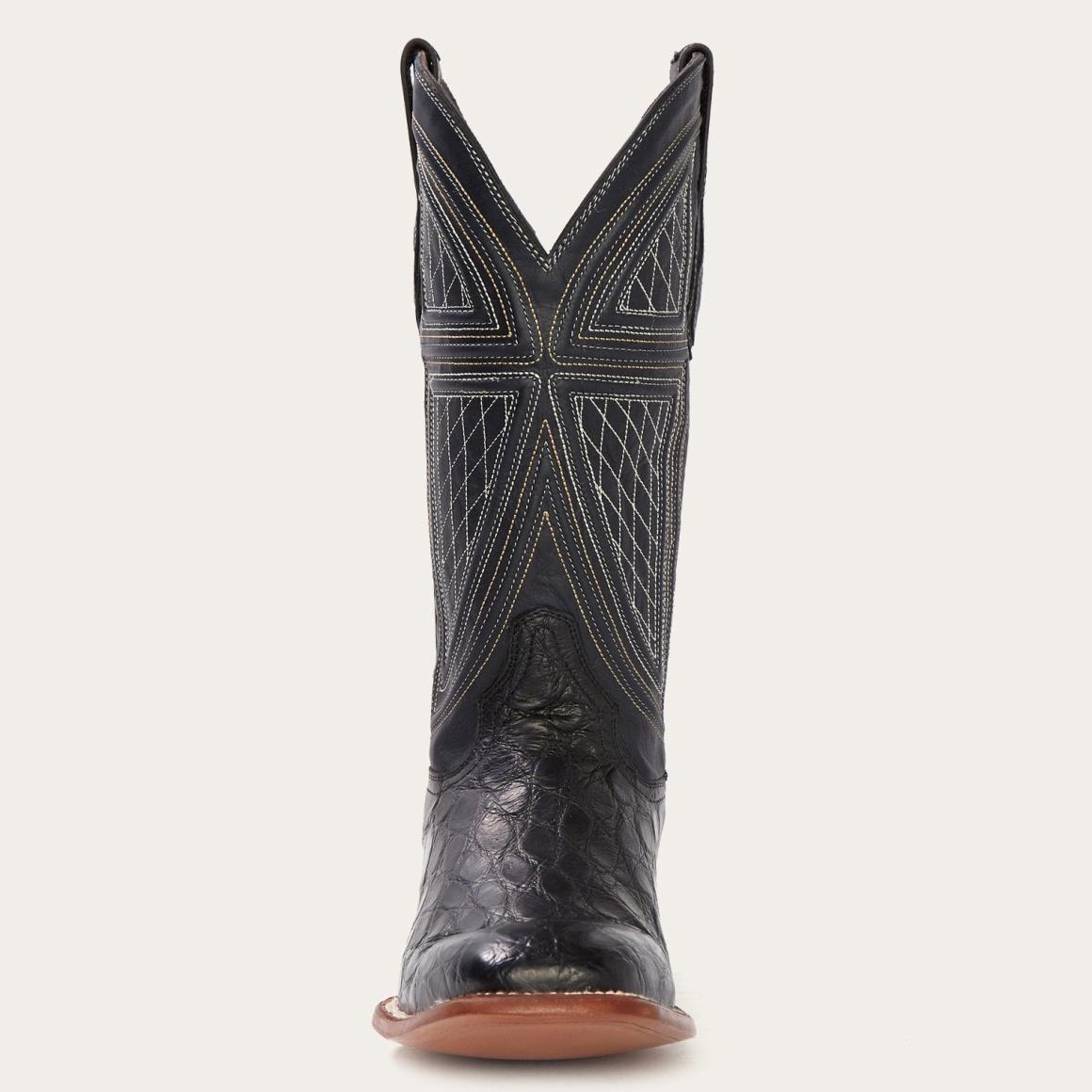 Black Falls Alligator Cowboy Boot Black Men Stetson Exotics