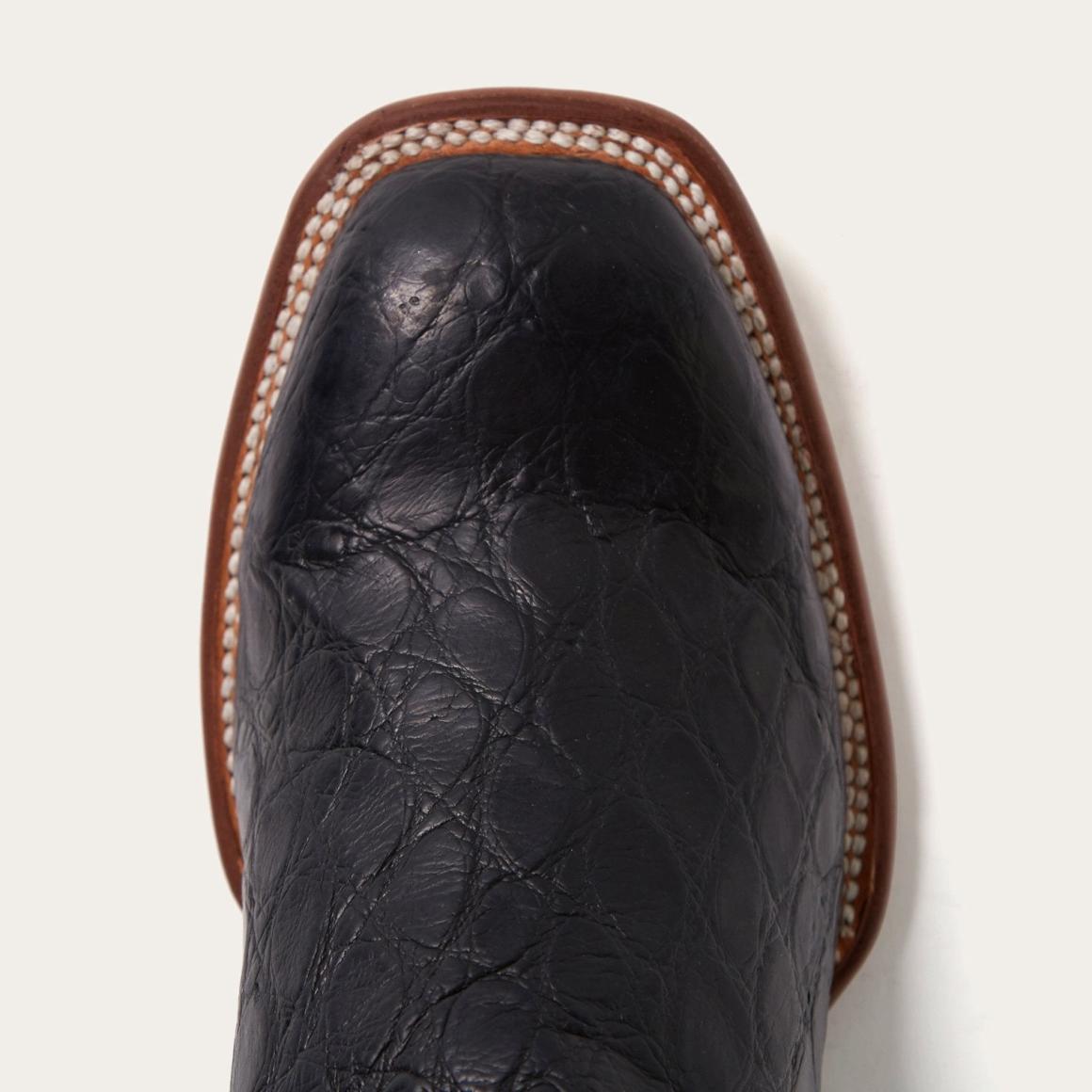Black Falls Alligator Cowboy Boot Black Men Stetson Exotics