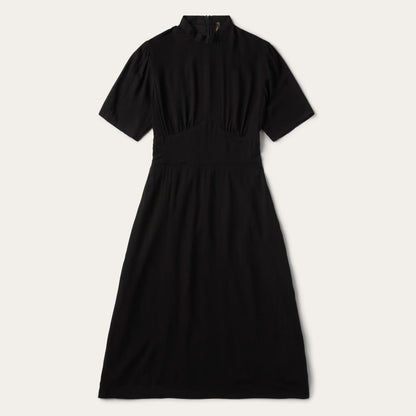 Black Herringbone Twill Midi Dress Black Women Stetson Midi