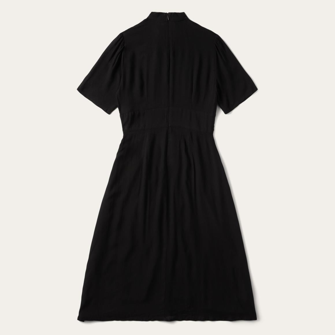 Black Herringbone Twill Midi Dress Black Women Stetson Midi