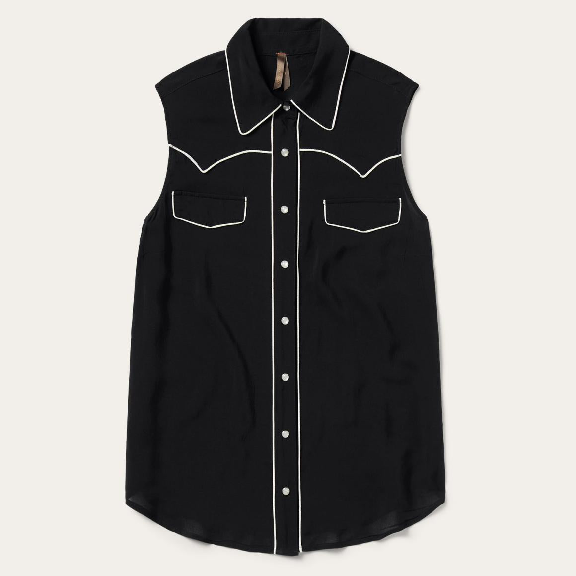 Black Sleeveless Western Shirt Black Women Stetson Western Shirts