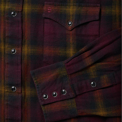 Black Wine Plaid Flannel Western Shirt Wine Men Stetson Western Shirts