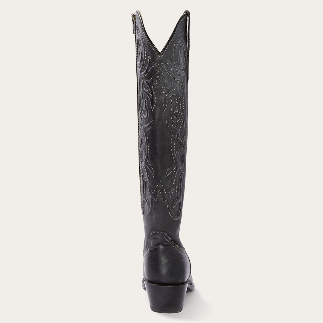 Blair Corded Side Zip Cowboy Boot Black Women Stetson Western