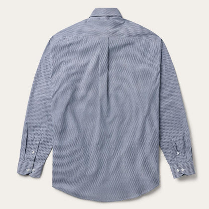Blue Deco Geo Print Button Front Shirt Blue Men Stetson Classic Cut