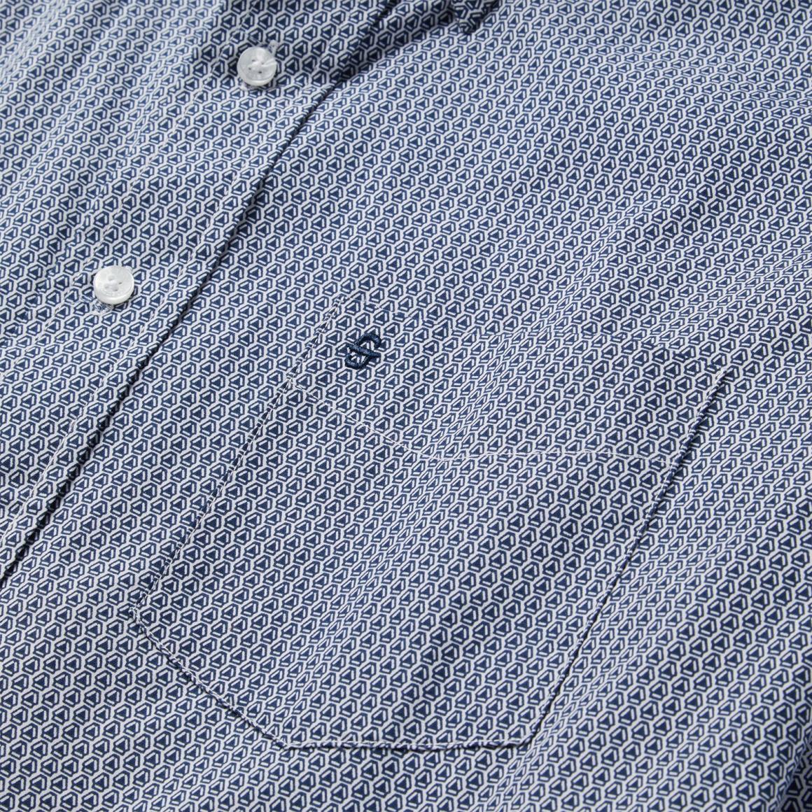 Blue Deco Geo Print Button Front Shirt Blue Men Stetson Western Shirts