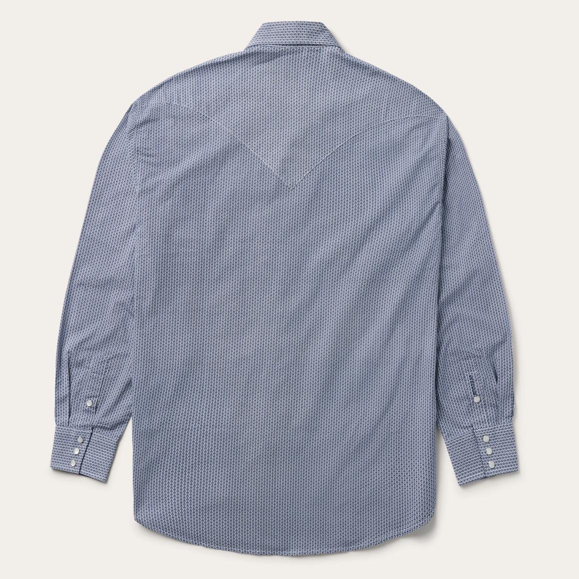 Blue Deco Geo Print Western Shirt Blue Men Stetson Classic Cut