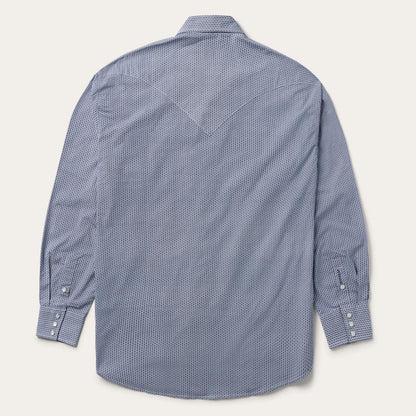 Blue Deco Geo Print Western Shirt Blue Men Stetson Western Shirts