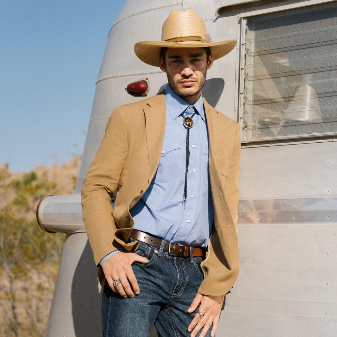 Blue End On End Solid Shirt Blue Men Stetson Modern Cut