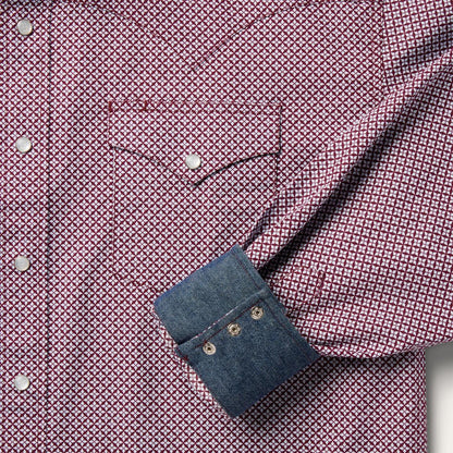 Blue Four Point Geo Print Western Shirt Blue Men Stetson Western Shirts