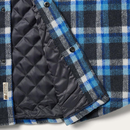 Blue Plaid Quilted Shirt Jacket Blue Men Stetson Flannel Shirts