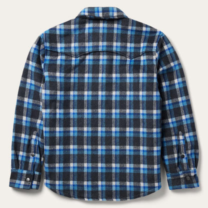 Blue Plaid Quilted Shirt Jacket Blue Men Stetson Jackets