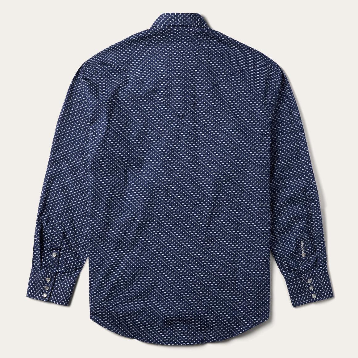Blue Polaris Geo Print Western Shirt Blue Men Stetson Western Shirts