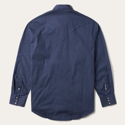 Blue Polaris Geo Print Western Shirt Blue Men Stetson Western Shirts